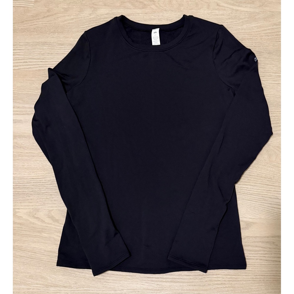 Alo Yoga Airbrush Winter Warn Nocturne Long Sleeve Womens L Black Athleisure